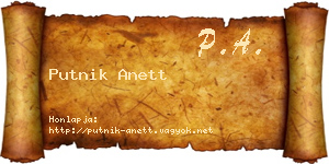 Putnik Anett névjegykártya